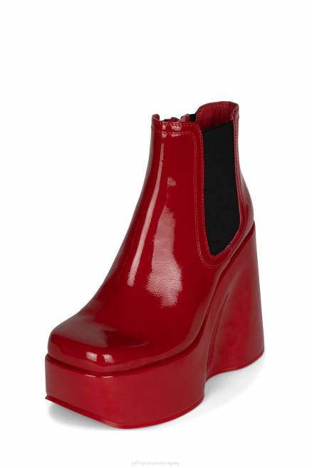 mujer exagerado Jeffrey Campbell F6JX1235 bota de plataforma charol rojo