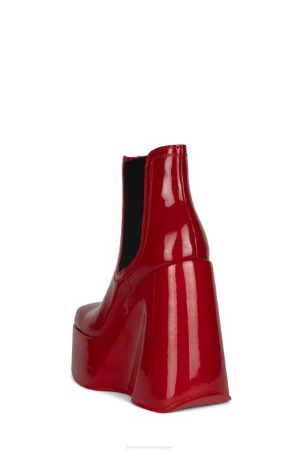 mujer exagerado Jeffrey Campbell F6JX1235 bota de plataforma charol rojo