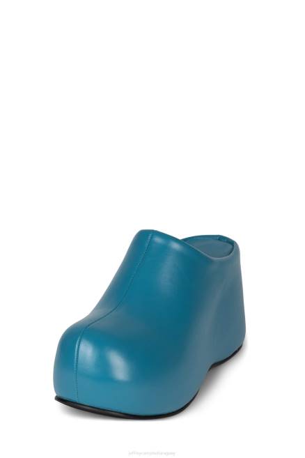 mujer obstruyendo Jeffrey Campbell F6JX13 bota de plataforma azul