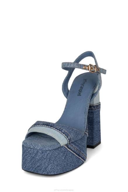 mujer novia Jeffrey Campbell F6JX293 el reinicio de mezclilla combinación de mezclilla azul