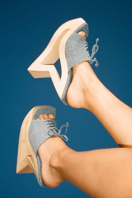 mujer trapezoide Jeffrey Campbell F6JX279 el reinicio de mezclilla mezclilla azul