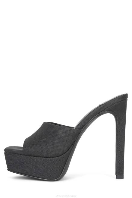 mujer va-glam Jeffrey Campbell F6JX273 el reinicio de mezclilla brillo negro