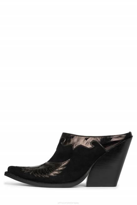 mujer águila Jeffrey Campbell F6JX912 botas vaqueras ante negro negro metalizado