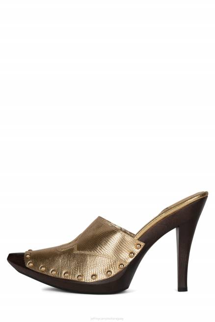 mujer jayde Jeffrey Campbell F6JX908 botas vaqueras lagarto de oro