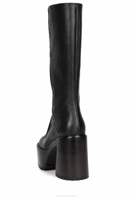 mujer Deadwrng-h Jeffrey Campbell F6JX859 botas hasta la rodilla pila de esmalte marrón negro