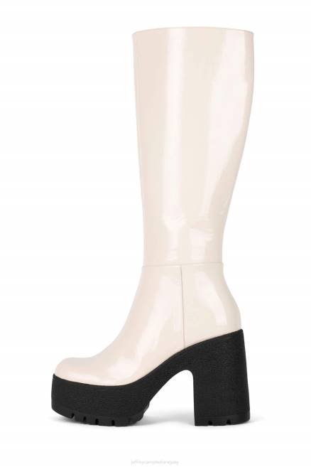 mujer actualizar Jeffrey Campbell F6JX800 botas hasta la rodilla patente de arrugas de hielo