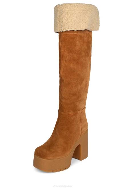 mujer actualizar-f Jeffrey Campbell F6JX797 botas hasta la rodilla bronceado miel marfil