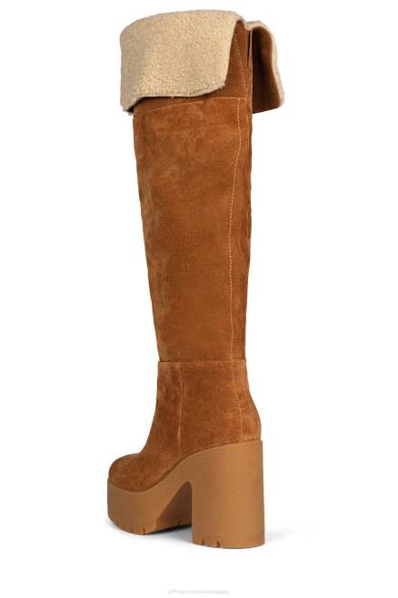 mujer actualizar-f Jeffrey Campbell F6JX797 botas hasta la rodilla bronceado miel marfil