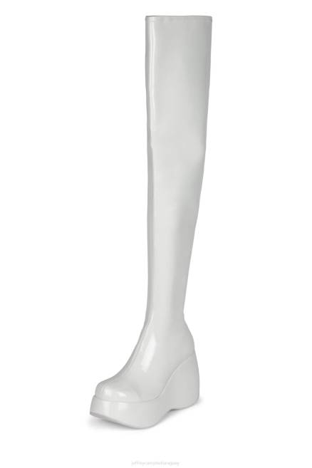 mujer alita-kh Jeffrey Campbell F6JX784 botas hasta la rodilla charol blanco