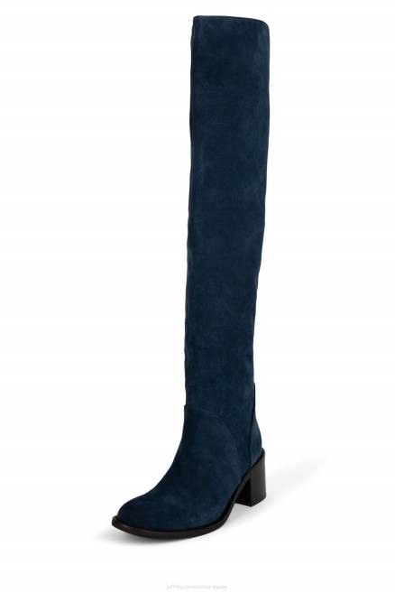 mujer cabalgando Jeffrey Campbell F6JX731 botas hasta la rodilla ante azul marino