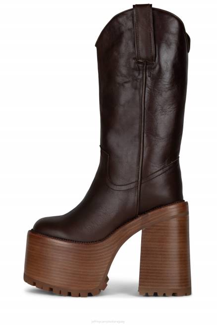 mujer cementerio Jeffrey Campbell F6JX691 botas hasta la rodilla pila natural de café