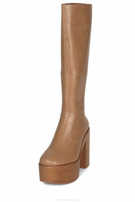 mujer chica Jeffrey Campbell F6JX760 botas hasta la rodilla pila de color camel claro