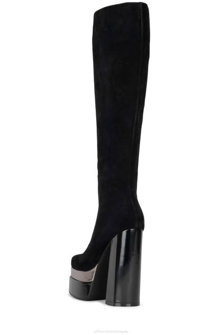 mujer danzarama Jeffrey Campbell F6JX776 botas hasta la rodilla peltre ante negro