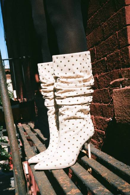 mujer el espárrago Jeffrey Campbell F6JX756 botas hasta la rodilla ante marron oscuro charol marron