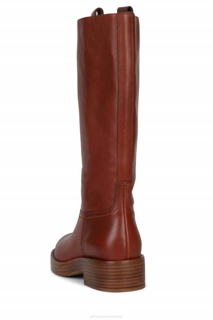 mujer ella-jinete Jeffrey Campbell F6JX746 botas hasta la rodilla pila natural roja