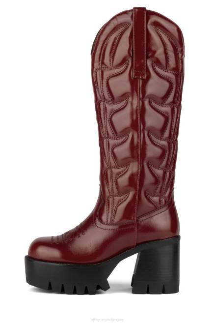 mujer honky-tonk Jeffrey Campbell F6JX671 botas hasta la rodilla rojo