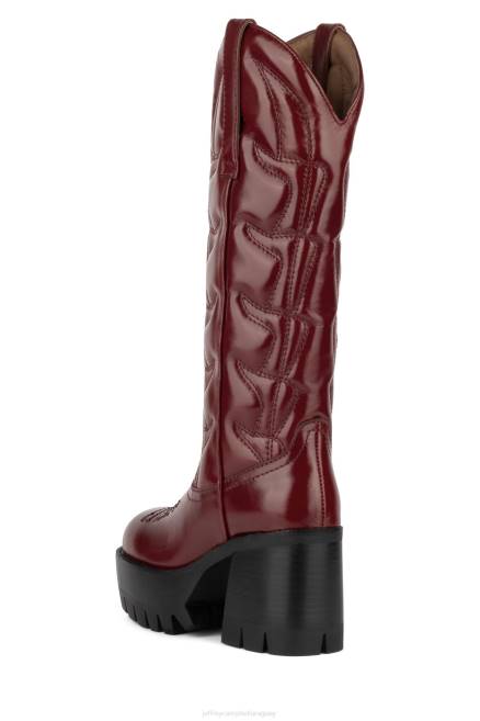 mujer honky-tonk Jeffrey Campbell F6JX671 botas hasta la rodilla rojo