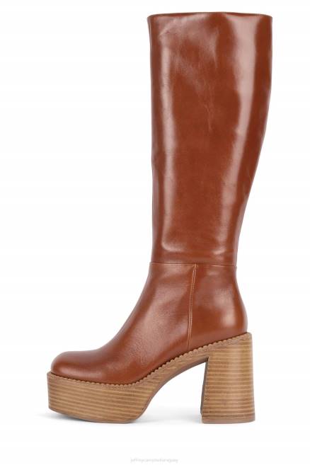 mujer la banda Jeffrey Campbell F6JX875 botas hasta la rodilla pila natural bronceada