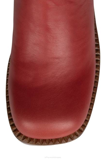 mujer la banda Jeffrey Campbell F6JX879 botas hasta la rodilla pila de esmalte rojo bronceado