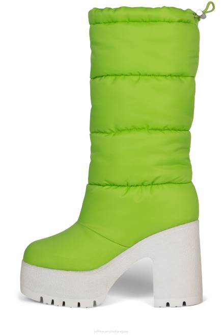 mujer nieve-duda Jeffrey Campbell F6JX861 botas hasta la rodilla verde blanco