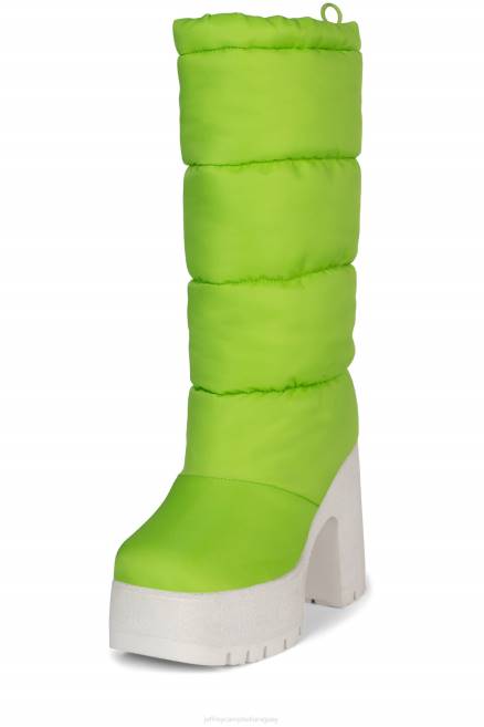 mujer nieve-duda Jeffrey Campbell F6JX861 botas hasta la rodilla verde blanco