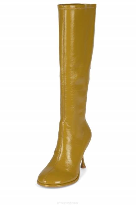 mujer oblicuos-k Jeffrey Campbell F6JX720 botas hasta la rodilla charol arrugado chartreuse