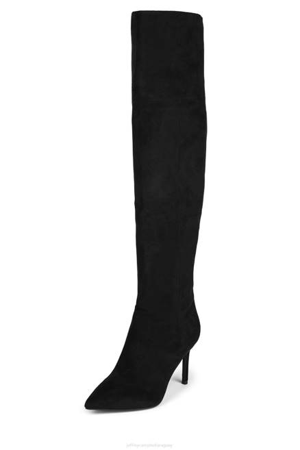 mujer pilar-hola Jeffrey Campbell F6JX870 botas hasta la rodilla ante elástico negro