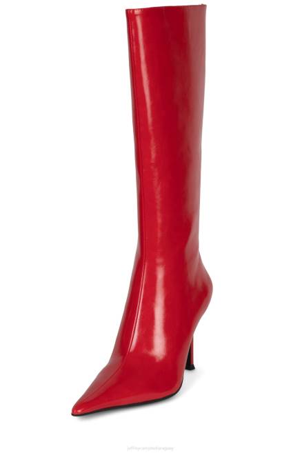 mujer queridos Jeffrey Campbell F6JX677 botas hasta la rodilla rojo