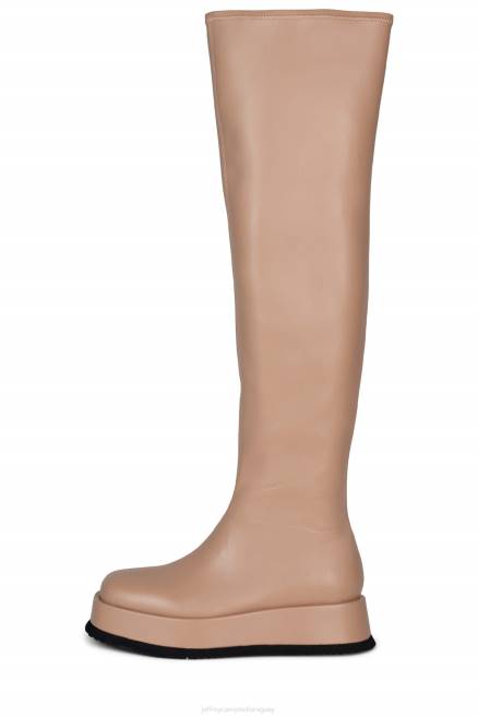 mujer sintetizar Jeffrey Campbell F6JX750 botas hasta la rodilla beige