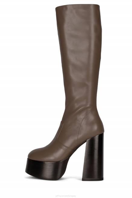 mujer túnel del tiempo Jeffrey Campbell F6JX773 botas hasta la rodilla marrón oscuro