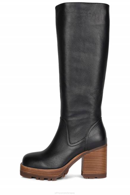 mujer wynona Jeffrey Campbell F6JX753 botas hasta la rodilla pila de esmalte negro bronceado