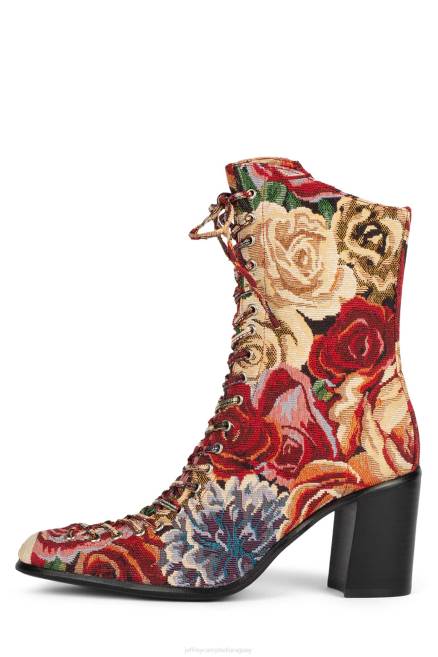 mujer Archille Jeffrey Campbell F6JX429 botines flores rojas