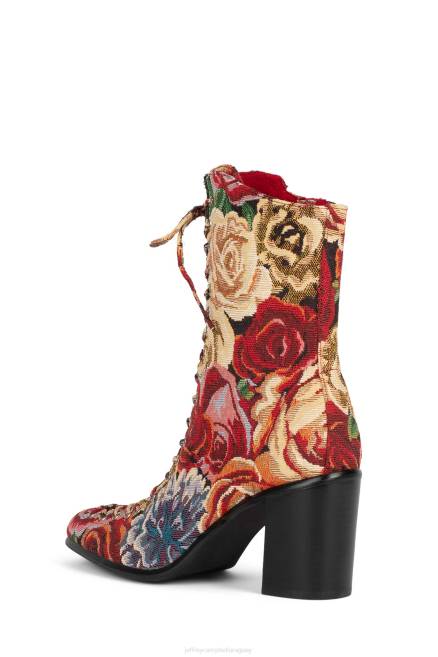 mujer Archille Jeffrey Campbell F6JX429 botines flores rojas