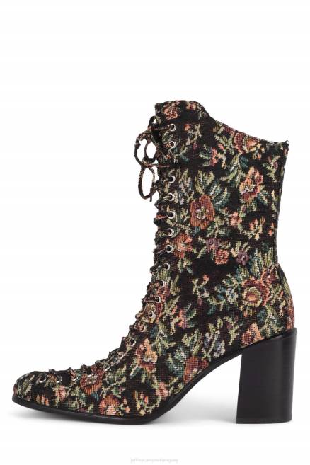 mujer Archille Jeffrey Campbell F6JX430 botines tapiz floral negro