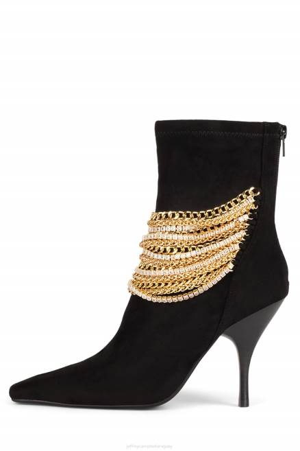 mujer cadena-md Jeffrey Campbell F6JX385 botines ante negro dorado