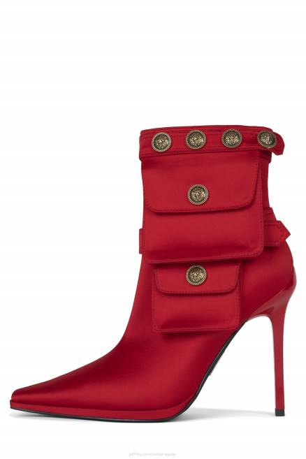 mujer escondido Jeffrey Campbell F6JX313 botines satén rojo