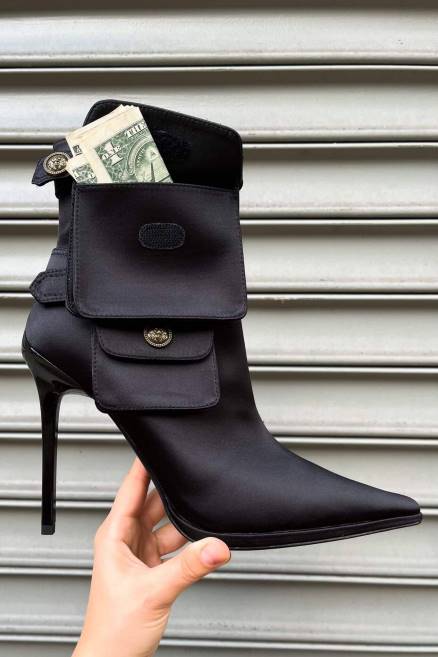 mujer escondido Jeffrey Campbell F6JX314 botines satén negro