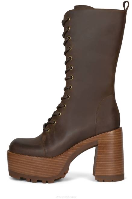 mujer la banda-lu Jeffrey Campbell F6JX638 botines pila de esmalte marrón bronceado