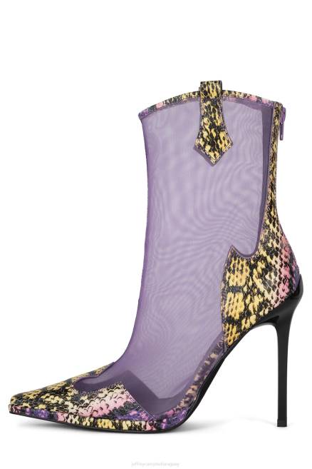 mujer ponerse ruidoso Jeffrey Campbell F6JX633 botines serpiente morada multi