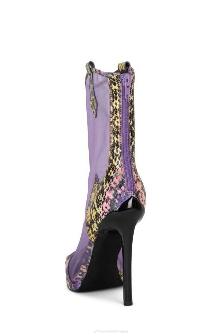 mujer ponerse ruidoso Jeffrey Campbell F6JX633 botines serpiente morada multi