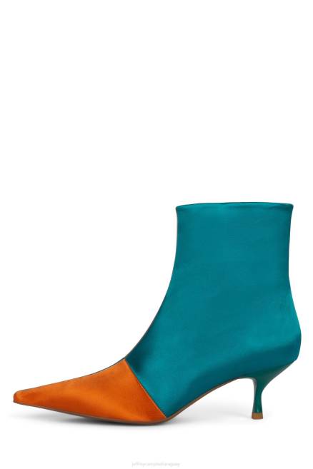 mujer óptica Jeffrey Campbell F6JX393 botines raso naranja raso azul