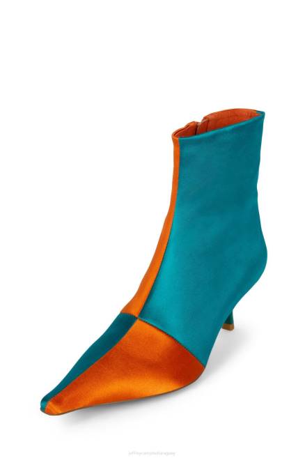 mujer óptica Jeffrey Campbell F6JX393 botines raso naranja raso azul