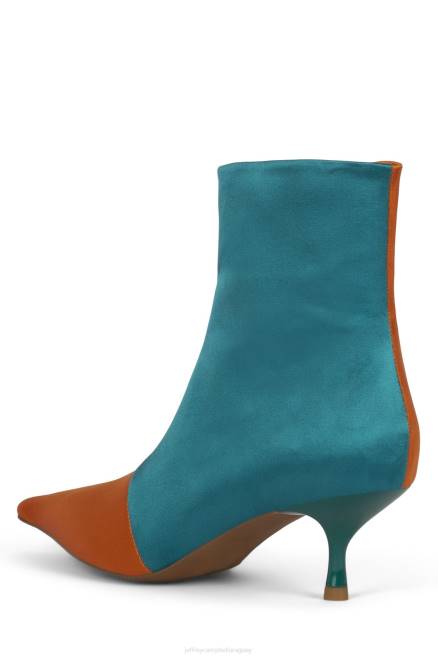 mujer óptica Jeffrey Campbell F6JX393 botines raso naranja raso azul