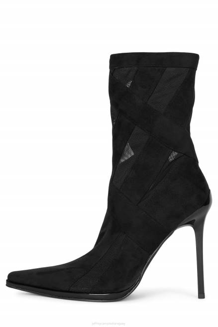 mujer rayas Jeffrey Campbell F6JX300 botines gamuza negra malla negra