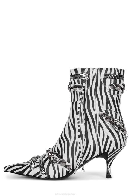 mujer rock alternativo Jeffrey Campbell F6JX304 botines cebra blanca negra