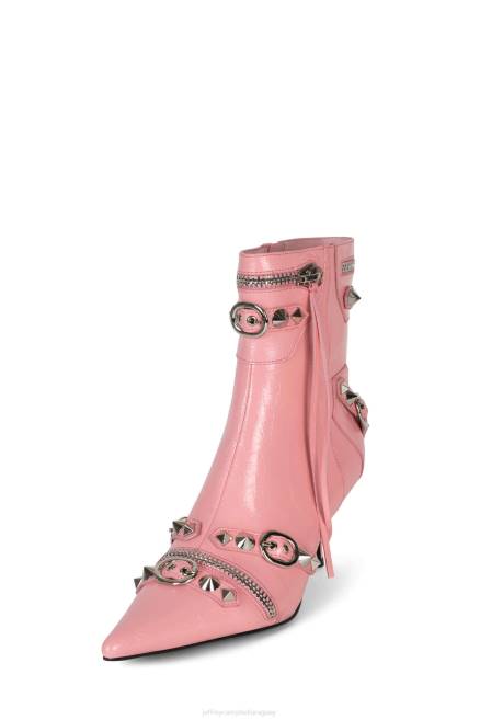 mujer rock alternativo Jeffrey Campbell F6JX307 botines plata arrugada rosa