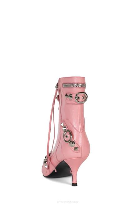 mujer rock alternativo Jeffrey Campbell F6JX307 botines plata arrugada rosa