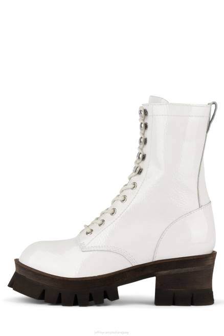 mujer sicómoro3h Jeffrey Campbell F6JX363 botines charol arrugado blanco