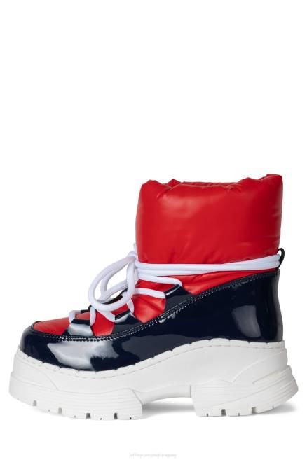 mujer snowies-lo Jeffrey Campbell F6JX631 botines azul marino charol rojo blanco