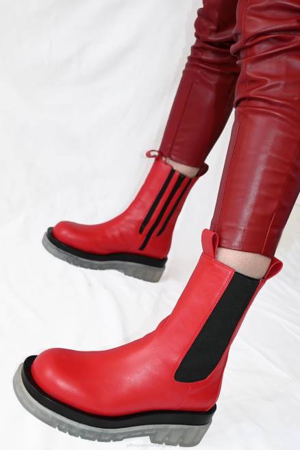 mujer tanked-cb Jeffrey Campbell F6JX433 botines rojo claro